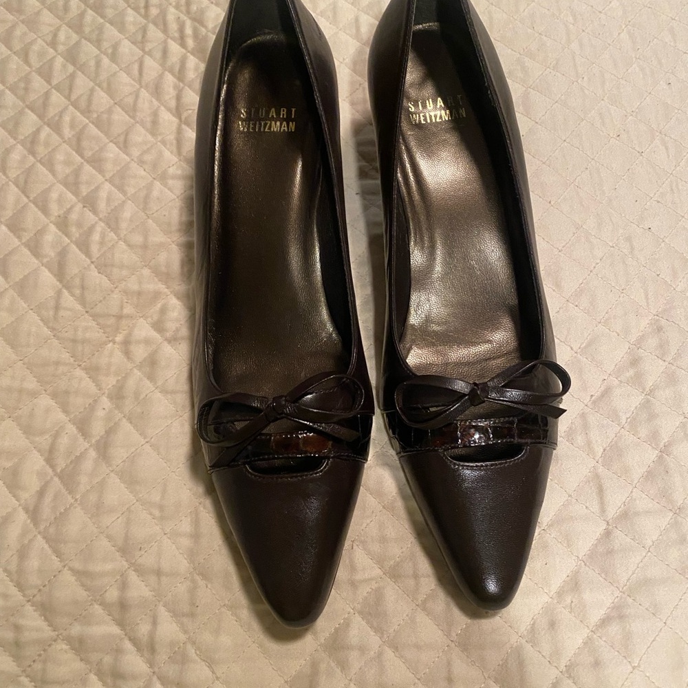 Stuart Weitzman Dark Brown Leather Women's Pumps 8
